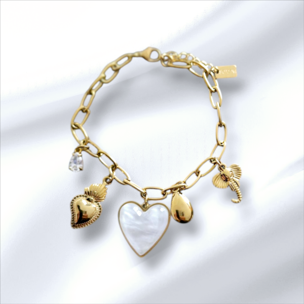 Bracelet breloques en acier inoxydable