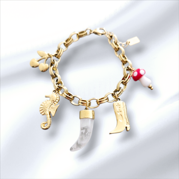 Bracelet breloques acier inoxydable