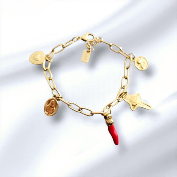 Bracelet breloques acier inoxydable