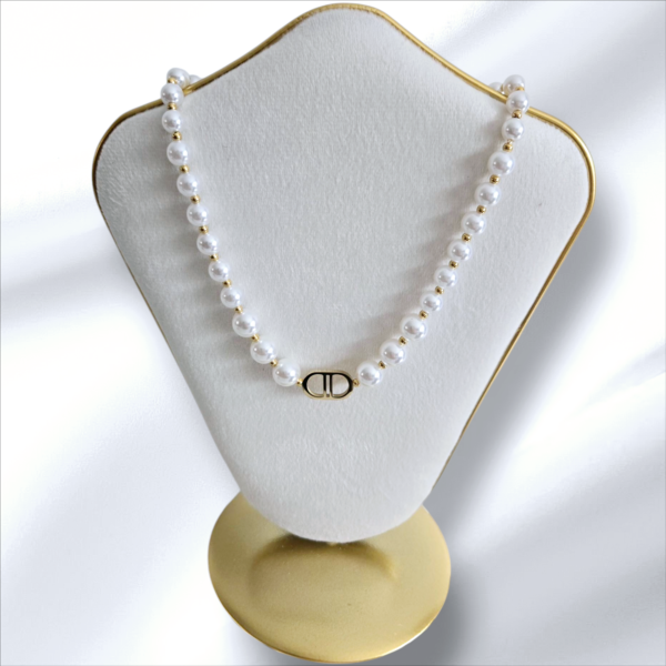Collier perles acier inoxydable