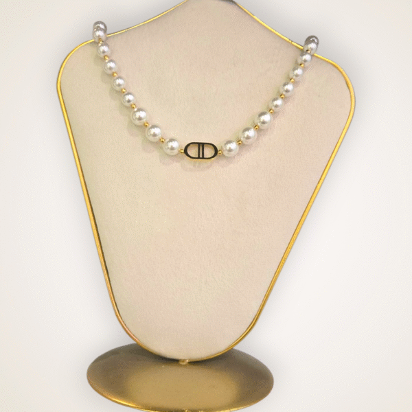 Collier perles acier inoxydable