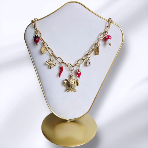 Collier breloques acier inoxydable