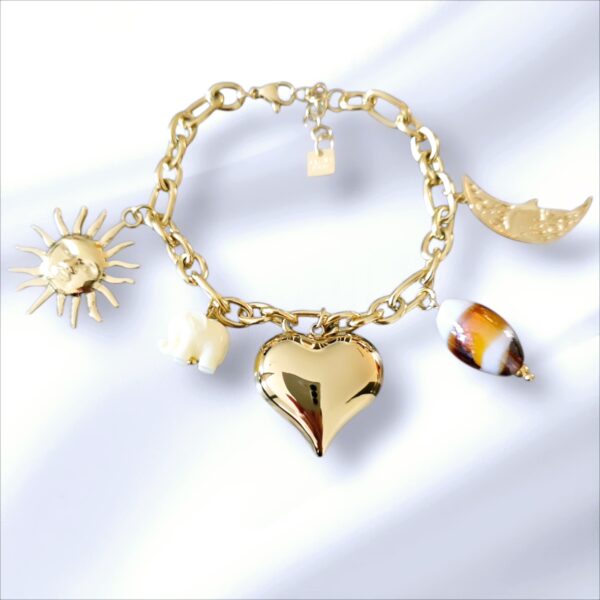 Bracelet breloques en acier inoxydable