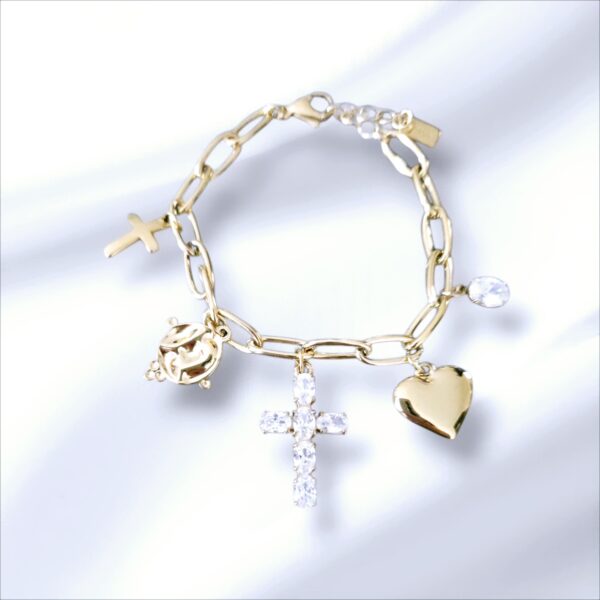 Bracelet breloques acier inoxydable