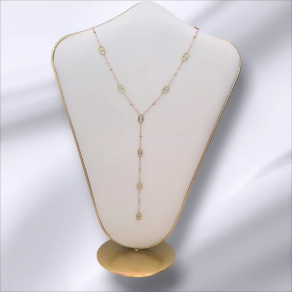 Collier Y rose